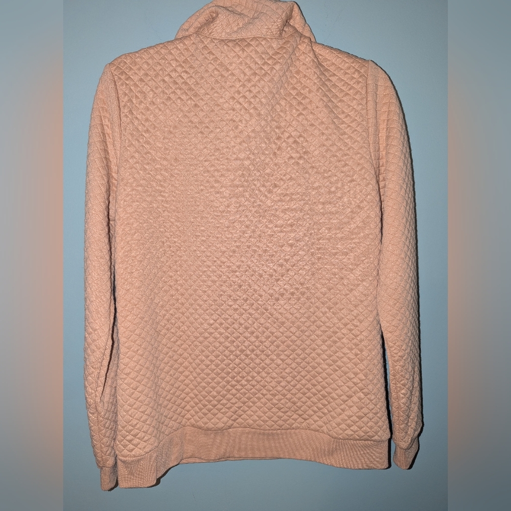 Quilted Pattern Half Button Up Sweater - Picture 3 of 4